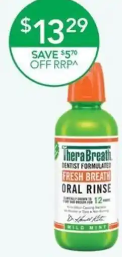 Terry White TheraBreath Oral Rinse Mild Mint offer