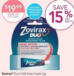 Terry White Zovirax Duo Cold Sore Cream offer