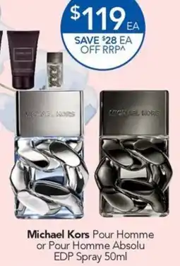Terry White Michael Kors Pour Homme or Pour Homme Absolu EDP Spray offer