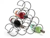 Black Onyx 10 Bottle Pyramid Wine Rack