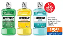 Good Price Pharmacy Listerine Freshburst Original or Zero Mouthwash offer
