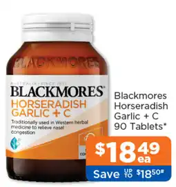 Good Price Pharmacy Blackmores Horseradish Garlic + C offer