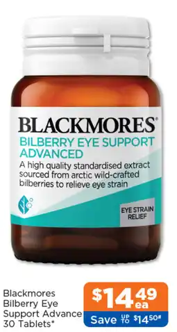 Good Price Pharmacy Blackmores Bilberry Eye Support Advance offer