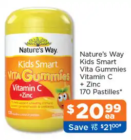 Good Price Pharmacy Natures Way Kids Smart Vita Gummies Vitamin C + Zinc 170 Pastilles offer