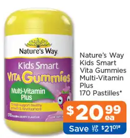 Good Price Pharmacy Natures Way Kids Smart Vita Gummies Multi Vitamin Plus 170 Pastilles offer