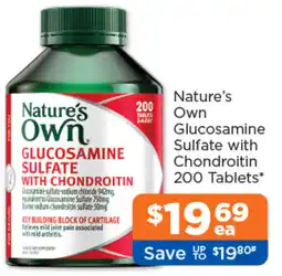 Good Price Pharmacy Natures Own Glucosamine Sulfate with Chondroitin offer