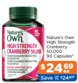 Good Price Pharmacy Natures Own High Strength Cranberry 50,000 offer