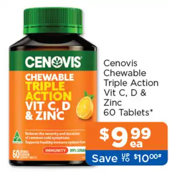 Good Price Pharmacy Cenovis Chewable Triple Action Vit C D & Zinc offer