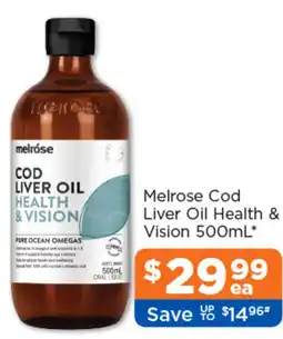 Good Price Pharmacy Melrose Cod Liver Oil Health & Vision offer