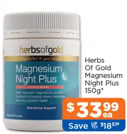Good Price Pharmacy Herbs Of Gold Magnesium Night Plus offer