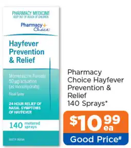 Good Price Pharmacy Pharmacy Choice Hayfever Prevention & Relief 140 Sprays offer