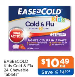 Good Price Pharmacy Easeacold Kids Cold & Flu 24 Chewable Tablets offer