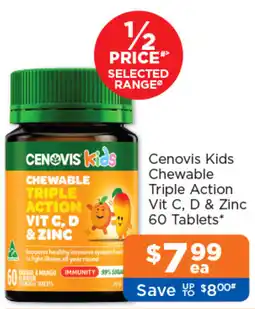 Good Price Pharmacy Cenovis Kids Chewable Triple Action Vit C D & Zinc offer