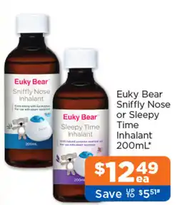 Good Price Pharmacy Euky Bear Sniffly Nose or Sleepy Time Inhalant offer