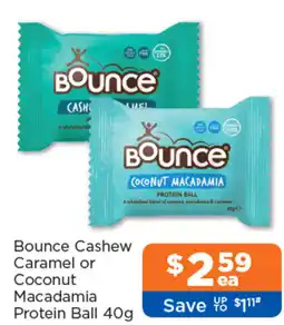 Good Price Pharmacy Bounce Cashew Caramel or Coconut Macadamia Protein Ball offer