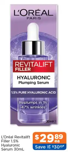 Good Price Pharmacy L Oréal Revitalift Filler 1.5% Hyaluronic Serum offer