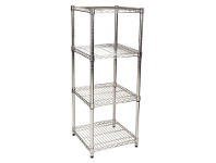 Easy-Build Small Square Shelving Kit Chrome