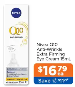 Good Price Pharmacy Nivea Q10 Anti-Wrinkle Extra Firming Eye Cream offer
