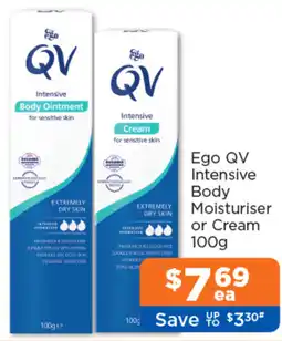 Good Price Pharmacy Ego QV Intensive Body Moisturiser or Cream offer