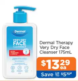 Good Price Pharmacy Dermal Therapy Very Dry Face Cleanser offer