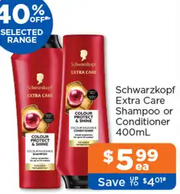 Good Price Pharmacy Schwarzkopf Extra Care Shampoo or Conditioner offer