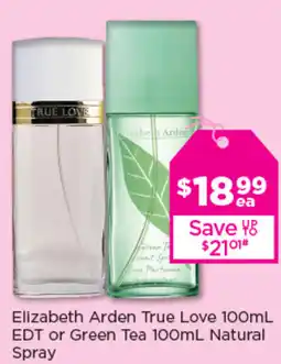 Good Price Pharmacy Elizabeth Arden True Love EDT or Green Tea Natural Spray offer