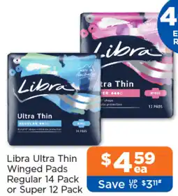 Good Price Pharmacy Libra Ultra Thin Winged Pads Regular or Super offer