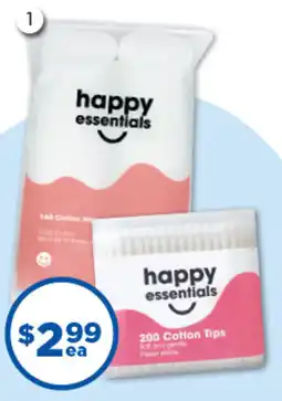 Good Price Pharmacy Happy Essentials Cotton Pads or Cotton Tips offer