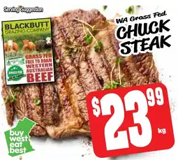 Farmer Jack's Wa grass fed chuck steak offer