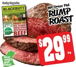Farmer Jack's Wa grass fed rump roast offer