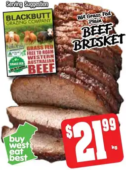 Farmer Jack's Wa grass fed plain beef brisket offer