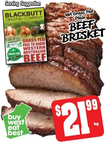 Farmer Jack's Wa grass fed plain beef brisket offer