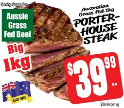 Farmer Jack's Australian grass fed porter house steak offer