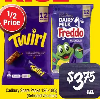 Farmer Jack's Cadbury Share Packs offer