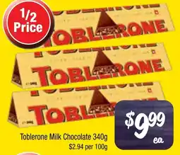 Farmer Jack's Toblerone Milk Chocolate offer