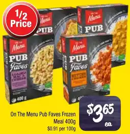 Farmer Jack's On The Menu Pub Faves Frozen Meal offer
