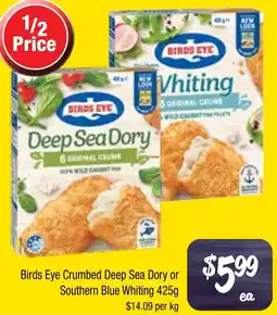 Farmer Jack's Birds Eye Crumbed Deep Sea Dory or Southern Blue Whiting offer