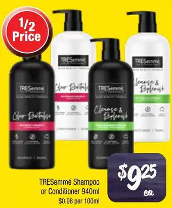 Farmer Jack's TRESemmé Shampoo or Conditioner offer