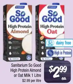 Farmer Jack's Sanitarium So Good High Protein Almond or Oat Milk offer