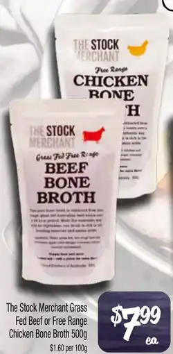 Farmer Jack's The Stock Merchant Grass Fed Beef or Free Range Chicken Bone Broth offer