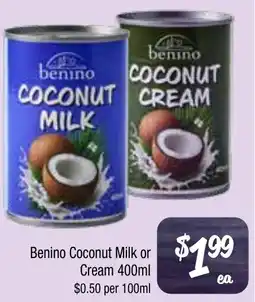 Farmer Jack's Benino Coconut Milk or Cream offer