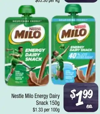 Farmer Jack's Nestle Milo Energy Dairy Snack offer