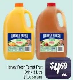 Farmer Jack's Harvey Fresh Tempt Fruit Drink offer