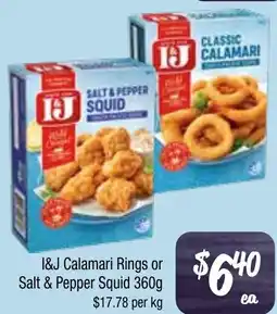 Farmer Jack's I&J Calamari Rings or Salt & Pepper Squid offer