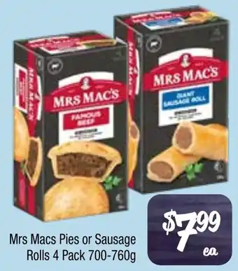 Farmer Jack's Mrs Macs Pies or Sausage Rolls offer