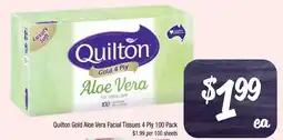 Farmer Jack's Quilton Gold Aloe Vera Facial Tissues 4 Ply offer