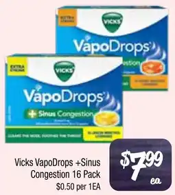 Farmer Jack's Vicks VapoDrops +Sinus Congestion offer