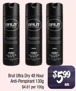 Farmer Jack's Brut Ultra Dry 48 Hour Anti Perspirant offer