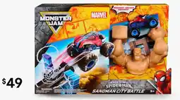 Kmart Monster Jam Marvel Spider Man Sandman City Battle Playset offer