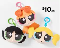 Kmart Powerpuff Girls bag charm plushies feature Blossom Bubbles and Buttercup offer
